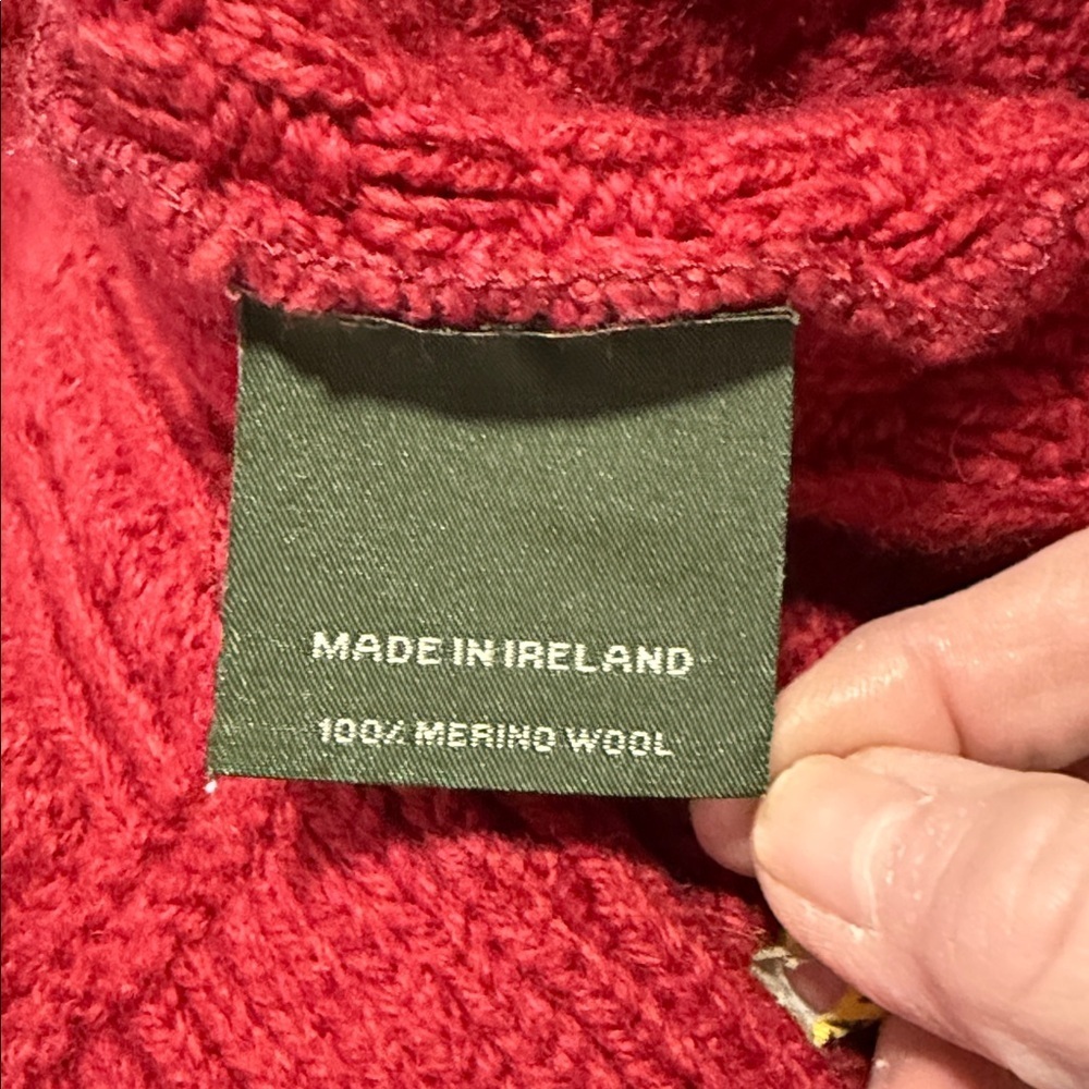 Blarney Country Heritage | Irish Woollen Mills Red Wool Wrap Sweater Size XS/S - Picture 10 of 11